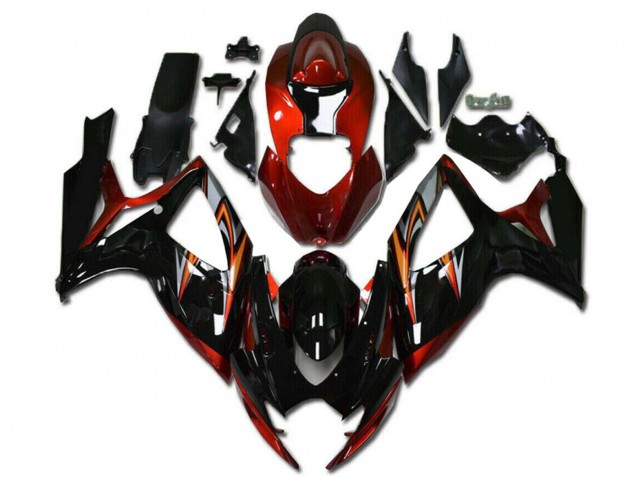 2006-2007 Suzuki GSXR 600/750 Motorcycle Fairings - Orange Silver Glossy Black Stripe Canada Websites