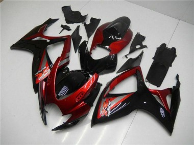 2006-2007 Suzuki GSXR 600/750 Motorcycle Fairing - Red Glossy Black Canada Websites