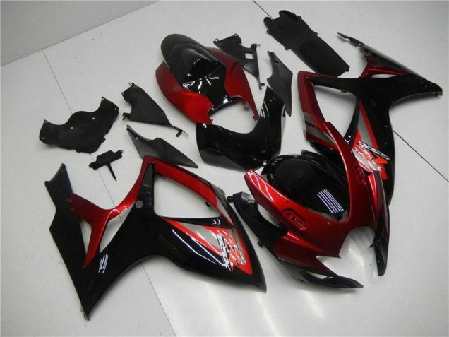 2006-2007 Suzuki GSXR 600/750 Motorcycle Fairing - Red Glossy Black Canada Websites