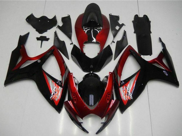 2006-2007 Suzuki GSXR 600/750 Motorcycle Fairing - Red Glossy Black Canada Websites