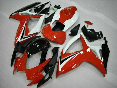 2006-2007 Suzuki GSXR 600/750 Motorcycle Fairings - White Red Glossy Black Stripe Canada Websites