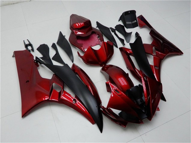 2006-2007 Yamaha YZF R6 Motorcycle Fairing Kits - Red Matte Black Canada Websites