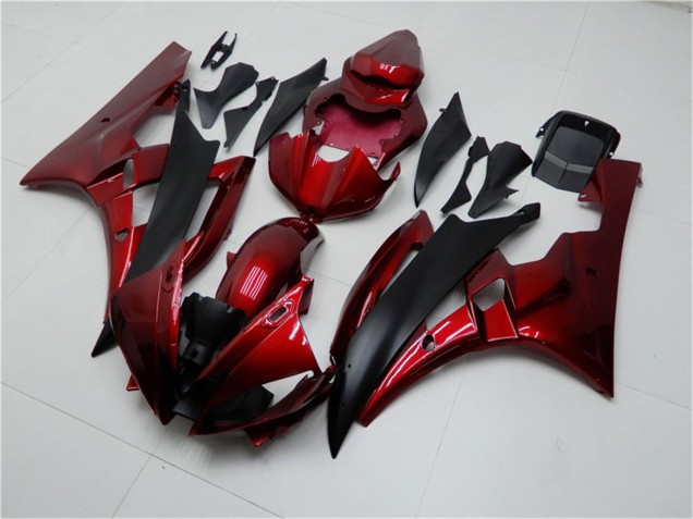 2006-2007 Yamaha YZF R6 Motorcycle Fairing Kits - Red Matte Black Canada Websites