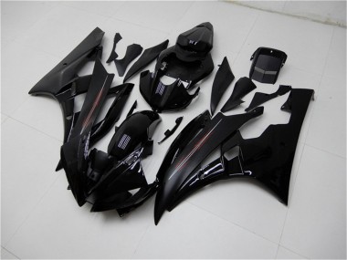 2006-2007 Yamaha YZF R6 Motorcycle Fairing Kits - Glossy Black Matte Black Canada Websites