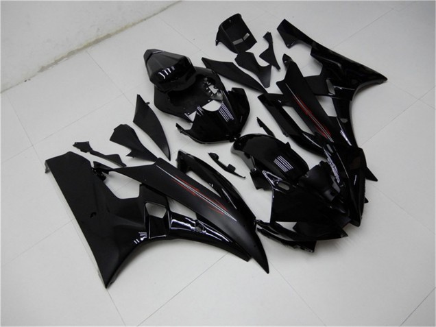 2006-2007 Yamaha YZF R6 Motorcycle Fairing Kits - Glossy Black Matte Black Canada Websites