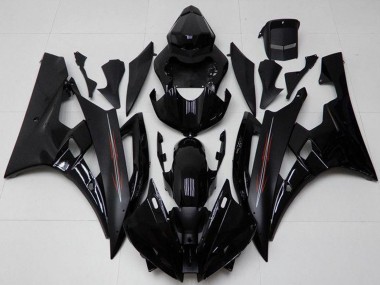 2006-2007 Yamaha YZF R6 Motorcycle Fairing Kits - Glossy Black Matte Black Canada Websites