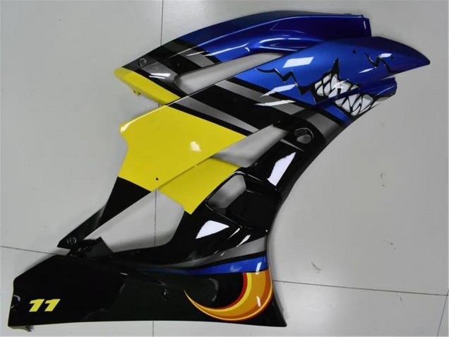 2006-2007 Yamaha YZF R6 Motorcycle Fairings - Blue Yellow Glossy Black Shark Canada Websites