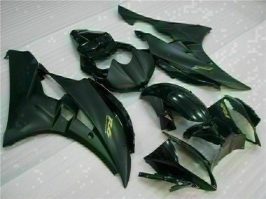 2006-2007 Yamaha YZF R6 Motorcycle Fairings - Glossy Black Matte Black Gold Decals Canada Websites