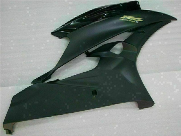 2006-2007 Yamaha YZF R6 Motorcycle Fairings - Glossy Black Matte Black Gold Decals Canada Websites