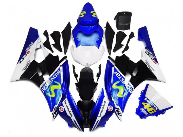 2006-2007 Yamaha YZF R6 Motorcycle Fairings - Blue White Black Green MoviStar ENEOS Yamalube 46 Canada Websites