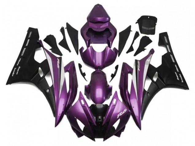 2006-2007 Yamaha YZF R6 Motorcycle Fairings - Purple Matte Black Santander Canada Websites