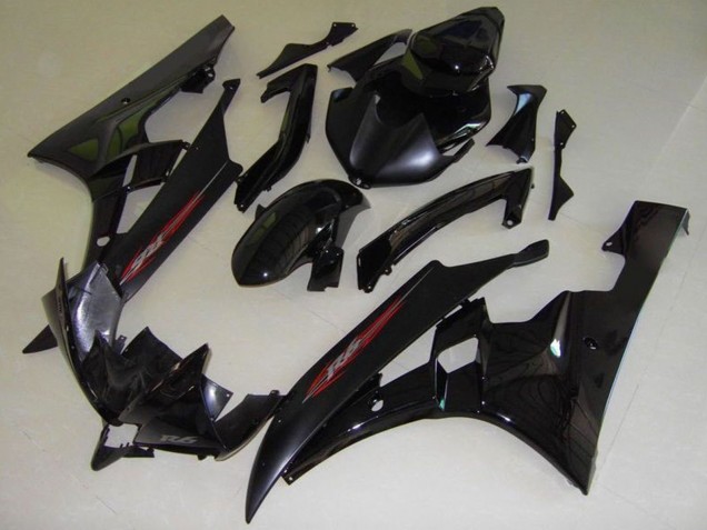 2006-2007 Yamaha YZF R6 Motorcycle Fairings - Glossy Black Matte Black Red OEM Style Canada Websites