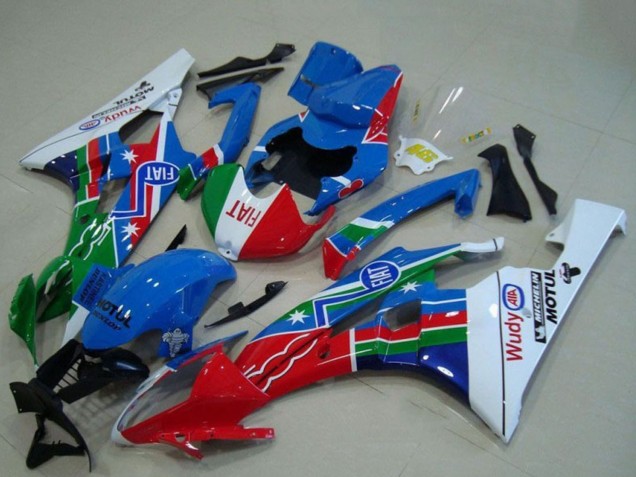 2006-2007 Yamaha YZF R6 Motorcycle Fairings - White Blue Red Green Fiat Motul Canada Websites