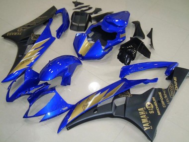 2006-2007 Yamaha YZF R6 Motorcycle Fairings - Blue Gold Matte Black Canada Websites