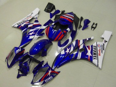 2006-2007 Yamaha YZF R6 Motorcycle Fairings - White Blue Red Motul Michelin Canada Websites