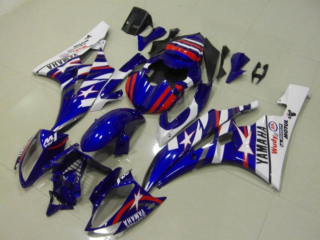 2006-2007 Yamaha YZF R6 Motorcycle Fairings - White Blue Red Motul Michelin Canada Websites