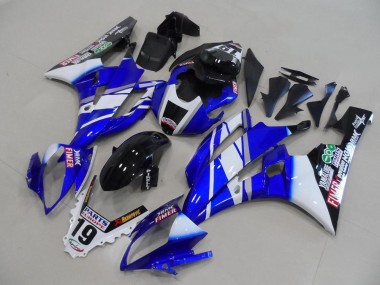 2006-2007 Yamaha YZF R6 Motorcycle Fairings - White Blue Glossy Black Fimer Yamalube Canada Websites