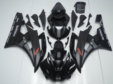 2006-2007 Yamaha YZF R6 Motorcycle Fairings - Glossy Black Matte Black Red Motul Michelin Canada Websites