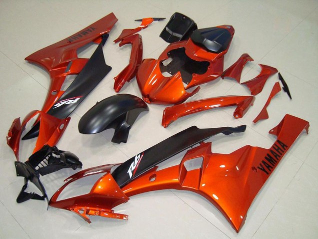 2006-2007 Yamaha YZF R6 Motorcycle Fairing - Orange Matte Black Canada Websites