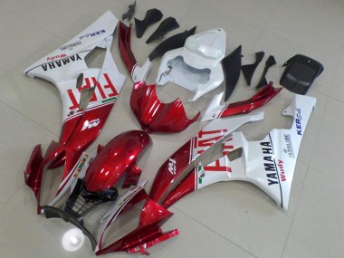 2006-2007 Yamaha YZF R6 Motorcycle Fairings - White Red Fiat Yamalube Canada Websites