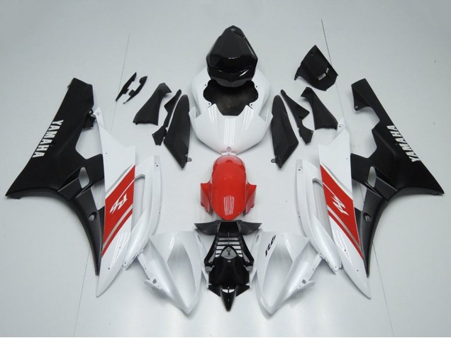 2006-2007 Yamaha YZF R6 Motorcycle Fairing - White Red Matte Black Canada Websites