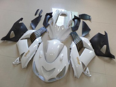 2006-2011 Kawasaki ZX14R ZZR1400 Motorcycle Fairings - White Matte Black Gold Ninja Canada Websites