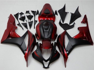 2007-2008 Honda CBR600RR Motorcycle Fairing Kits - Red Matte Black Canada Websites