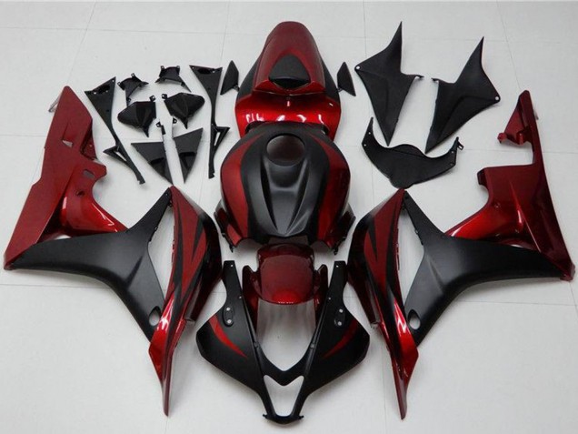 2007-2008 Honda CBR600RR Motorcycle Fairing Kits - Red Matte Black Canada Websites