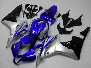 2007-2008 Honda CBR600RR Motorcycle Fairings - Silver Blue Glossy Black OEM Style Canada Websites