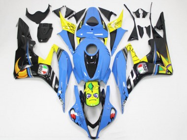 2007-2008 Honda CBR600RR Motorcycle Fairings - Light Blue Yellow Glossy Black Shark Canada Websites