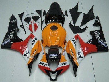 2007-2008 Honda CBR600RR Bike Fairings - Orange White Red Glossy Black Repsol Canada Websites