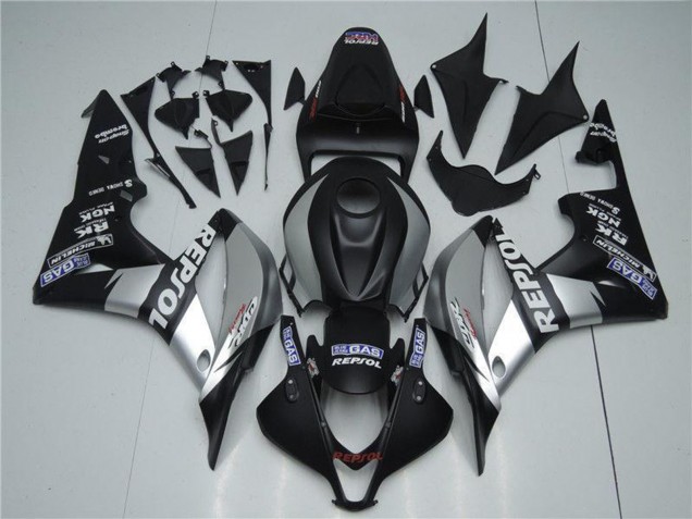 2007-2008 Honda CBR600RR Motorcycle Fairings - Matte Black Silver Grey Repsol Canada Websites