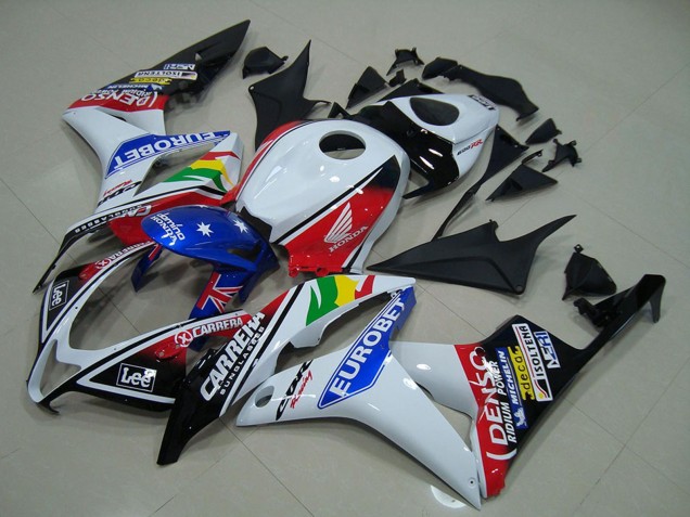 2007-2008 Honda CBR600RR Motorcycle Fairings - White Red Blue Glossy Black EuroBet Canada Websites