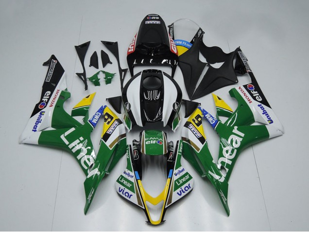 2007-2008 Honda CBR600RR Motorcycle Fairings - Green White Glossy Black Liner Canada Websites