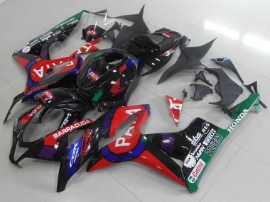 2007-2008 Honda CBR600RR Motorcycle Fairings - Glossy Black Red Blue Pata Canada Websites
