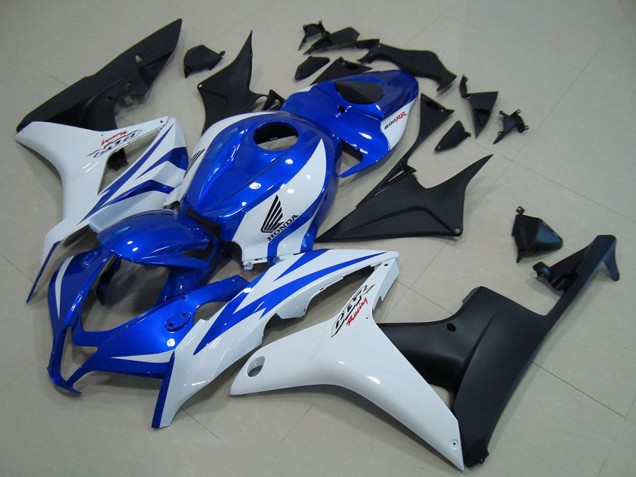 2007-2008 Honda CBR600RR Motorcycle Fairings - White Blue Matte Black Canada Websites