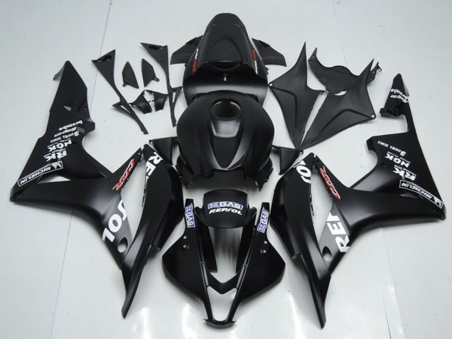 2007-2008 Honda CBR600RR Motorcycle Fairing Kits - Matte Black White Repsol Canada Websites