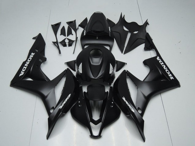 2007-2008 Honda CBR600RR Motorcycle Fairings - Matte Black White Decals Canada Websites