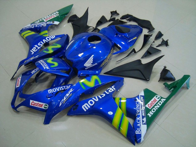 2007-2008 Honda CBR600RR Motorcycle Fairing - Blue Green MoviStar Castrol Canada Websites