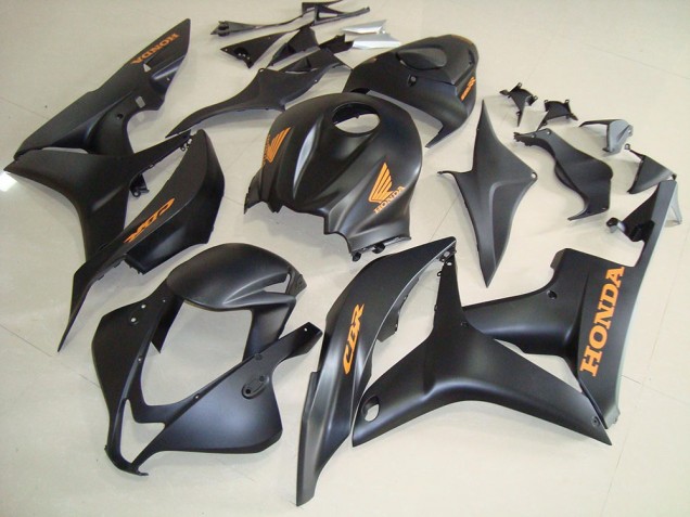 2007-2008 Honda CBR600RR Motorcycle Fairings - Matte Black Gold Decals Canada Websites