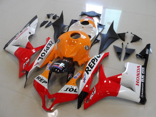 2007-2008 Honda CBR600RR Motorcycle Fairing Kits - Orange White Red Glossy Black Repsol Canada Websites