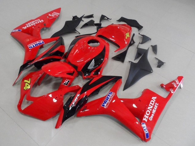 2007-2008 Honda CBR600RR Motorcycle Fairings - Red Glossy Black Racing Unlimited Parts 74 Canada Websites