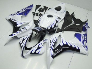 2007-2008 Honda CBR600RR Motorcycle Fairings - White Blue Glossy Black Flame Canada Websites
