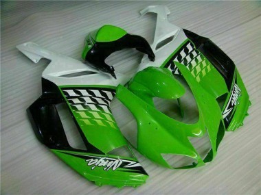 2007-2008 Kawasaki ZX6R Motorcycle Fairings - Green White Ninja Canada Websites