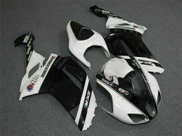 2007-2008 Kawasaki ZX6R Motorcycle Fairings - Black White Elf Canada Websites