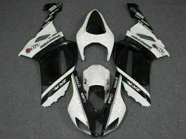 2007-2008 Kawasaki ZX6R Motorcycle Fairings - Black White Elf Canada Websites