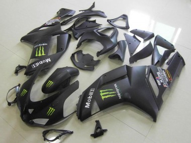 2007-2008 Kawasaki ZX6R Motorcycle Fairings - Matte Black Monster Canada Websites