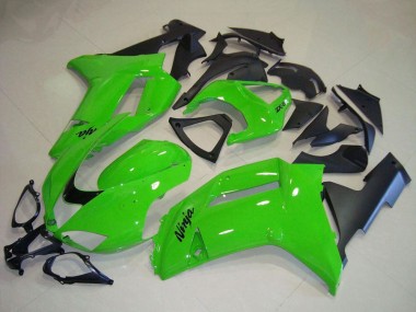 2007-2008 Kawasaki ZX6R Motorcycle Fairings - Green Matte Black Canada Websites