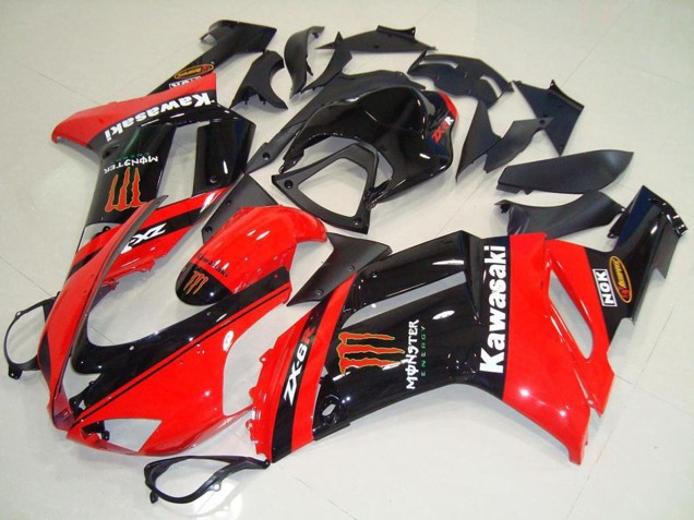 2007-2008 Kawasaki ZX6R Motorcycle Fairings - Monster In Red Canada Websites