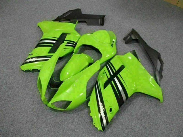2007-2008 Kawasaki ZX6R Motorcycle Fairing Kits - Green Black Canada Websites